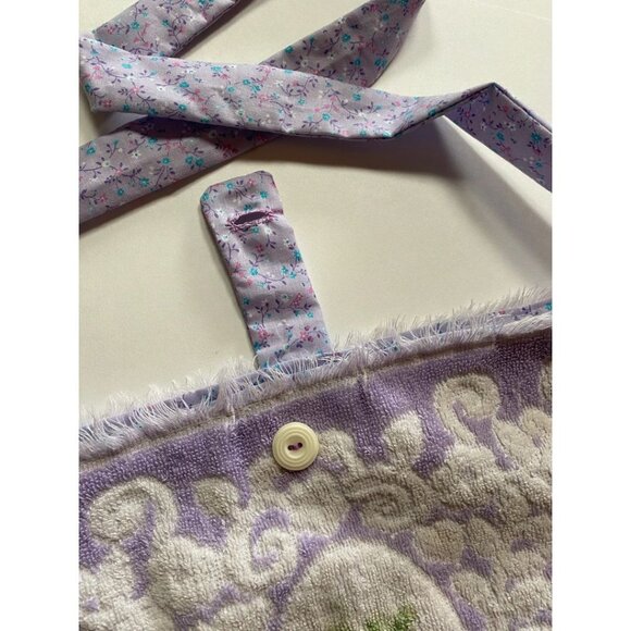 Adorable Handmade Purse One of a Kind Upcycled Fashion Purple Terry - Picture 4 of 5